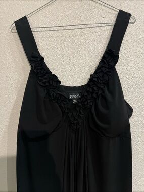 Enfocus Studio Black Ruffle Neck Blouse